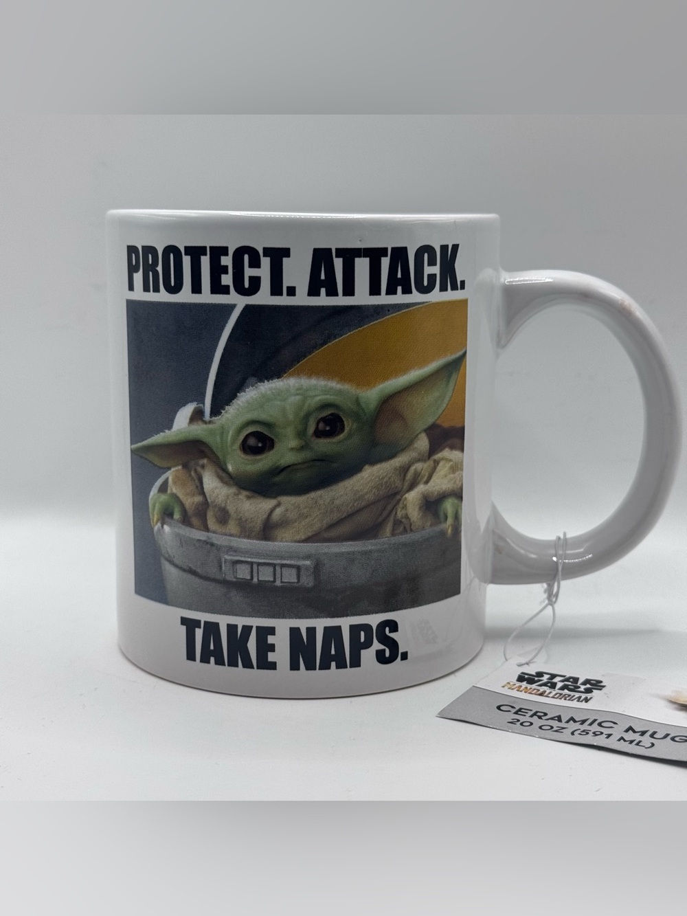 STAR WARS Silver Buffalo 20oz Ceramic Coffee Mug/Cup, Baby Yoda, The Mandalorian